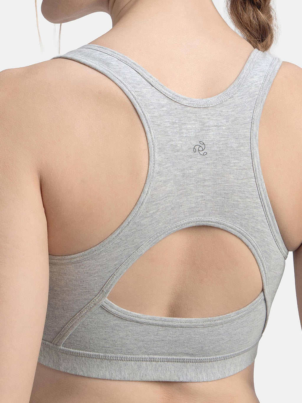 1380 Wirefree Padded Cotton Elastane Active Bra - Black | sb09 - view 45