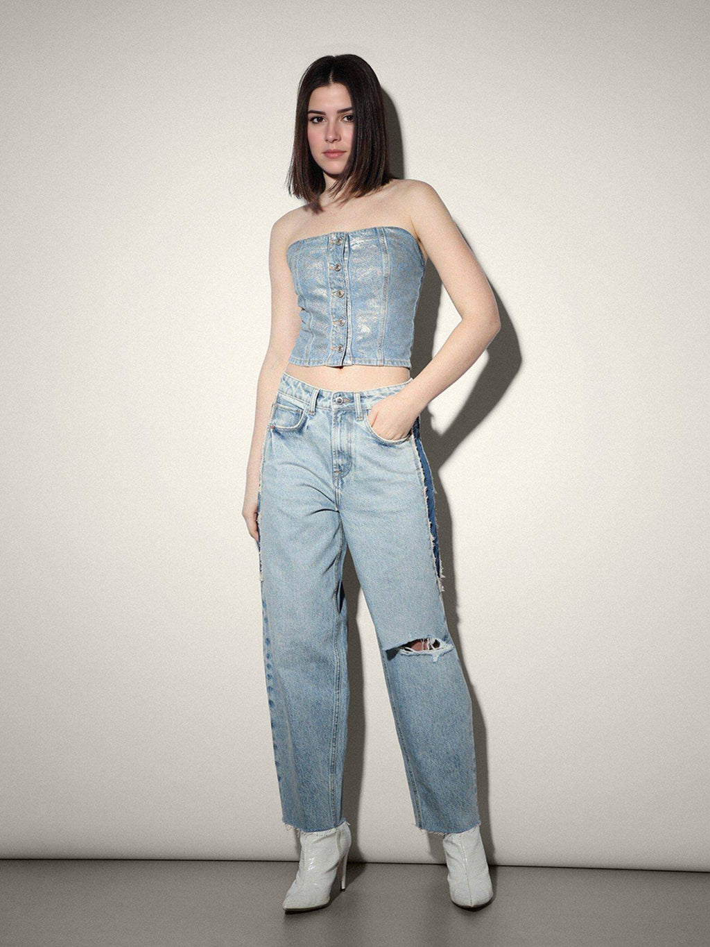 Blue Solid Tube Top | TT90 - view 2