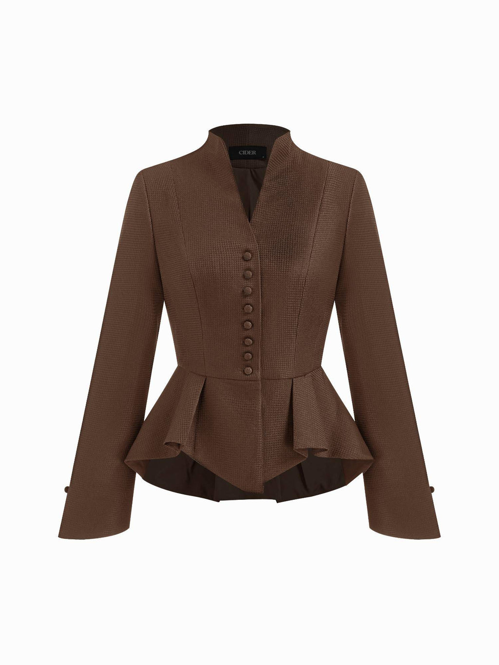 Split Peplum Long Sleeve Jacket | JC78 - view 2