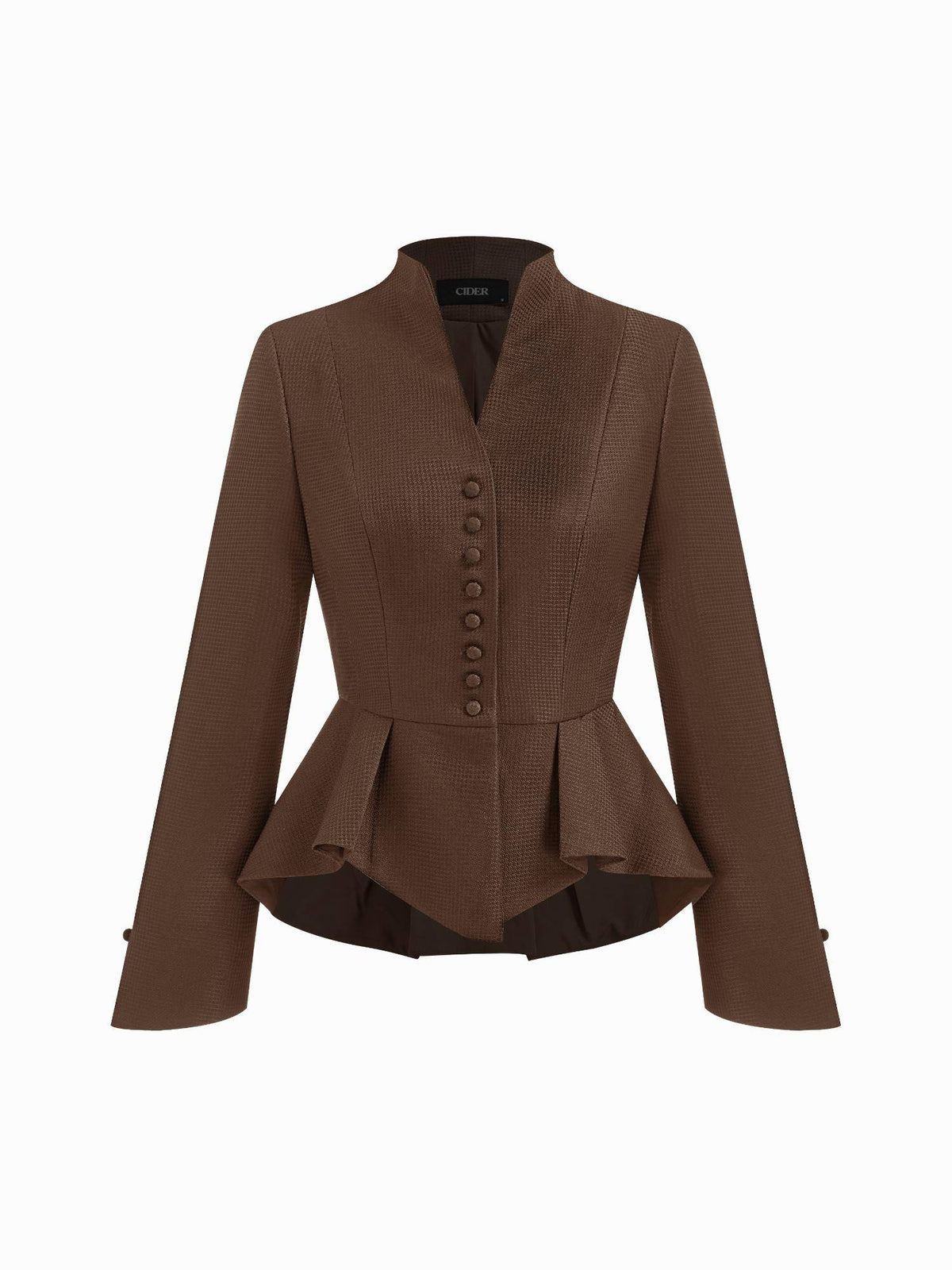 Split Peplum Long Sleeve Jacket | JC78 - view 2