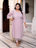 Women Plus Size Round Neck Kurta -Purple | FY93 - view 1