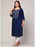 Women Plus Size Round Neck Kurta -Yellow | KDG - view 25