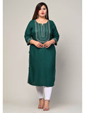Women Plus Size Round Neck Kurta -Yellow | FY93 - view 25