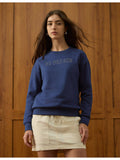 Womens Blue Embellished Drop Shoulder Sweatshirt | HD56 - view 1