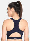 Non-wired Activewear Removable Padding Sports Bra - Navy Blue | sb09 - view 1