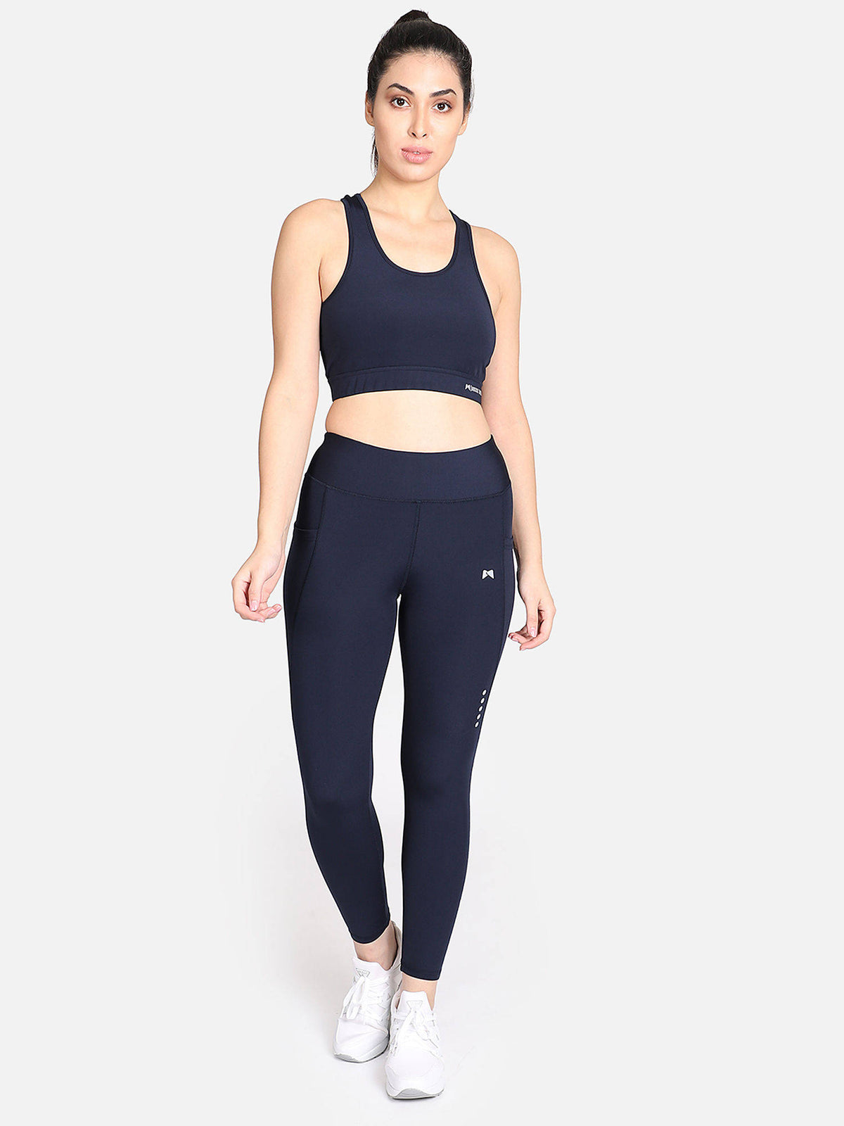 Non-wired Activewear Removable Padding Sports Bra - Navy Blue | sb09 - view 5