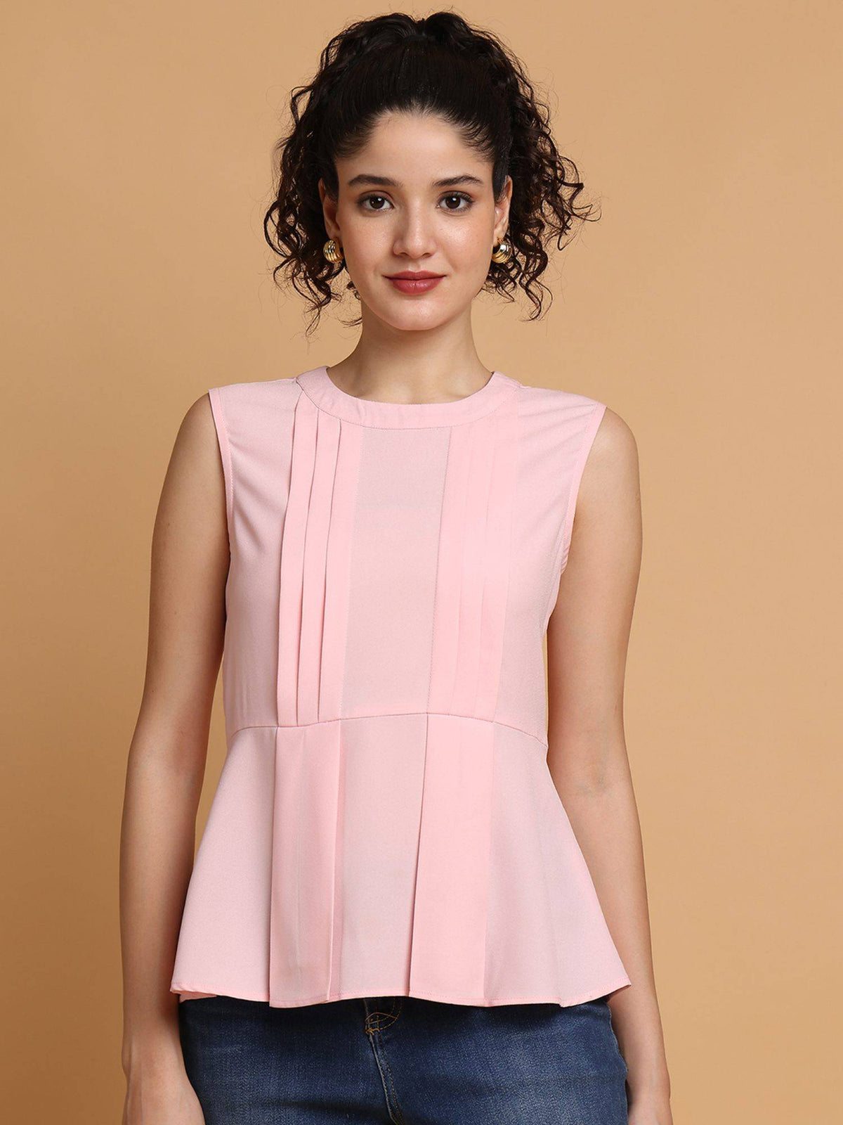 Dusty Orange Back Bow Peplum Top | pt51 - view 7