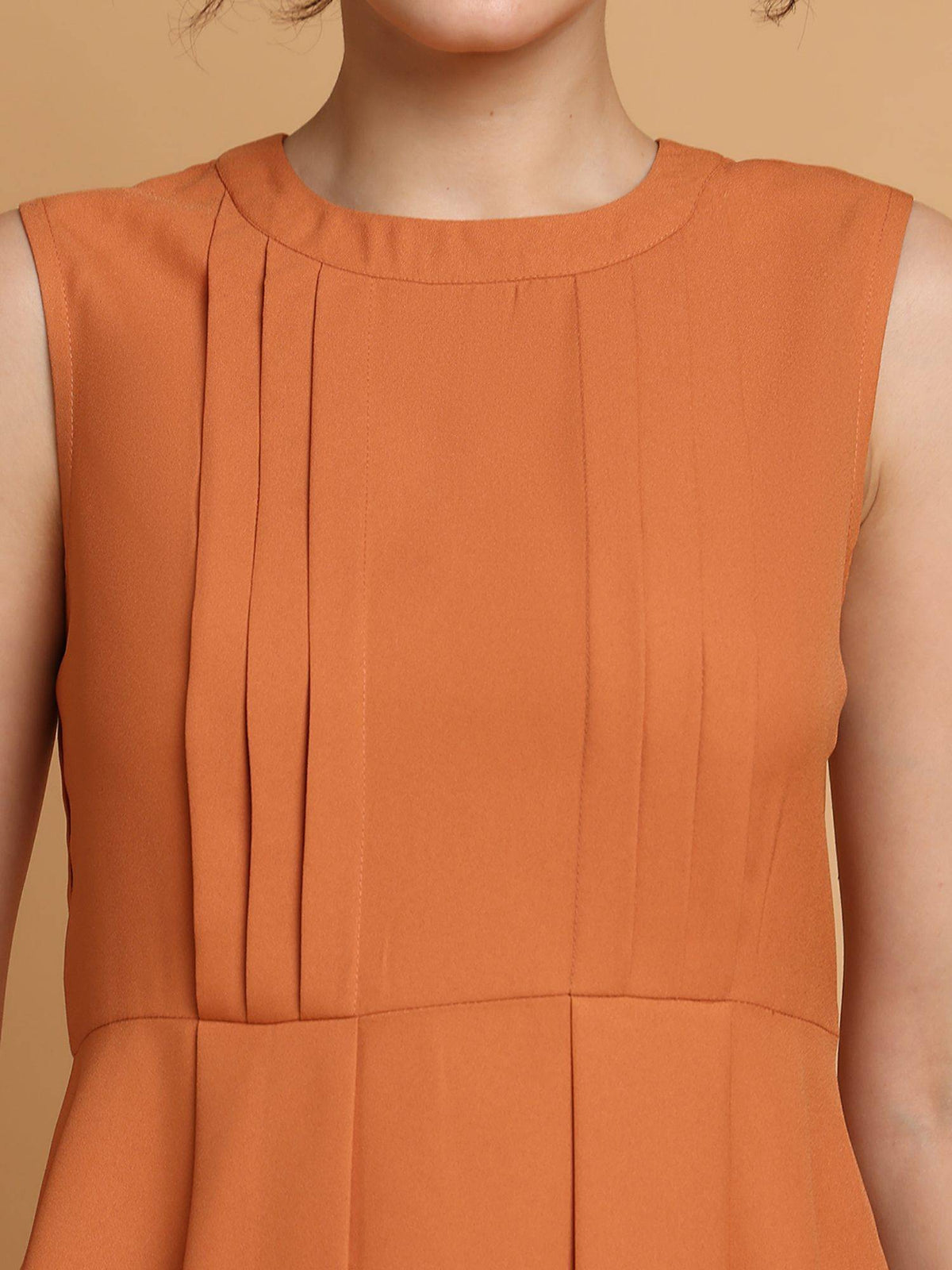 Dusty Orange Back Bow Peplum Top | pt51 - view 4