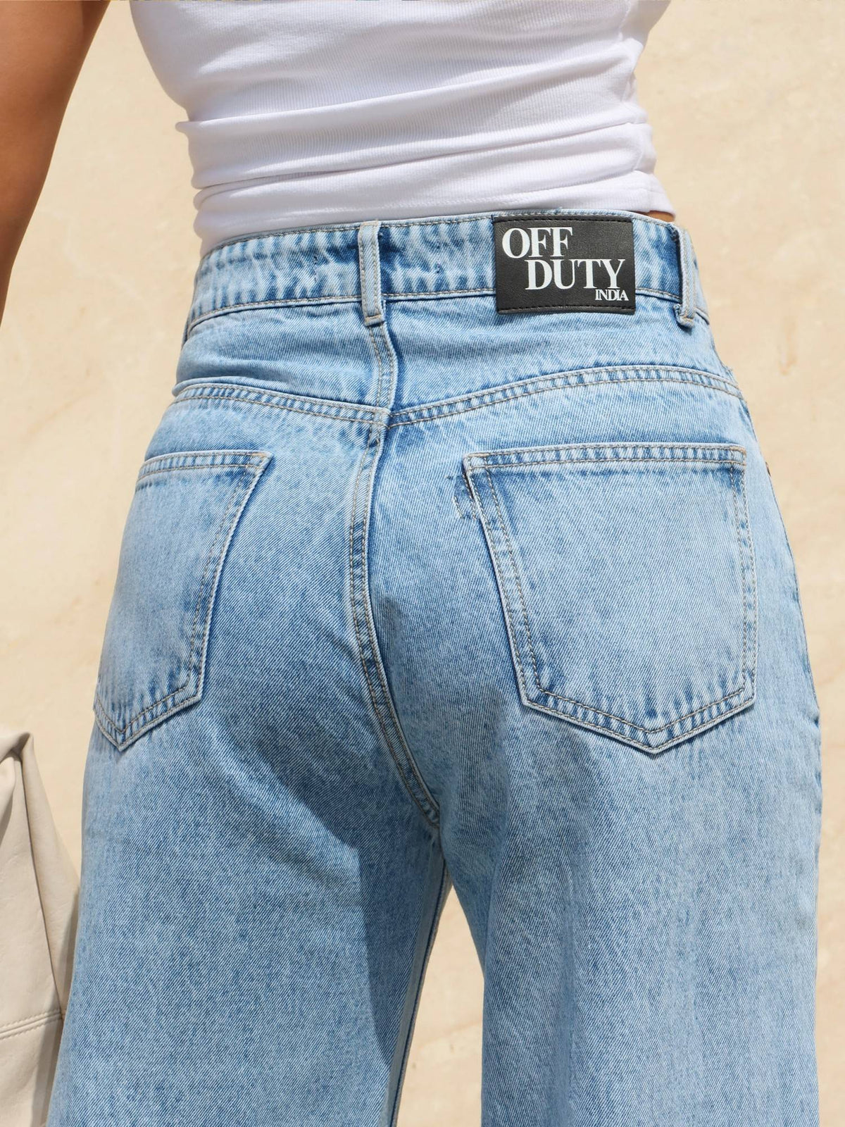 Blue Cotton High Waist Jeans | BG78 - view 2