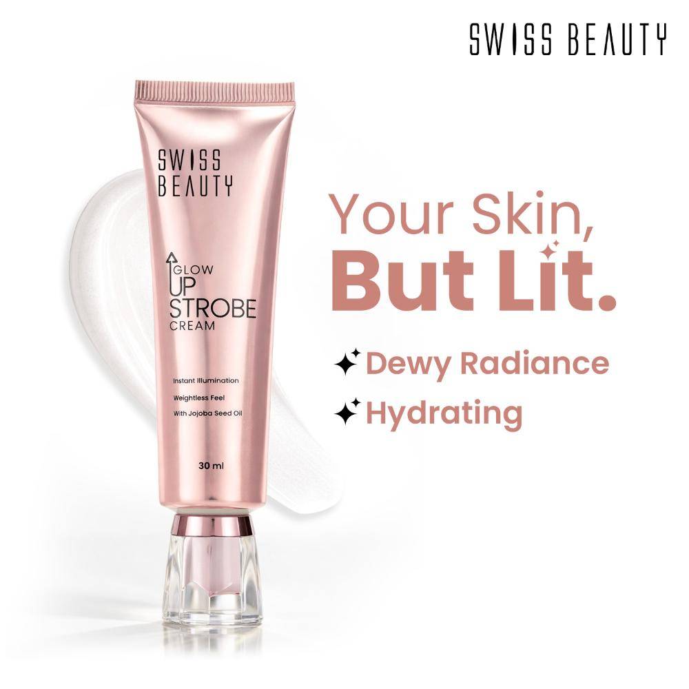 Glow Up Strobe Cream, Dewy Radiance, Versatile Use With Jojoba Oil | F14 - view 10