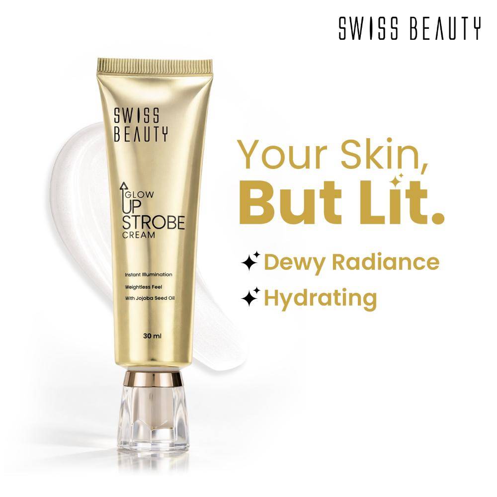 Glow Up Strobe Cream, Dewy Radiance, Versatile Use With Jojoba Oil | F14 - view 1
