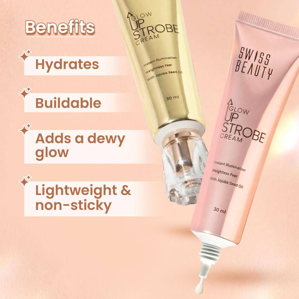 Glow Up Strobe Cream, Dewy Radiance, Versatile Use With Jojoba Oil | F14 - view 3