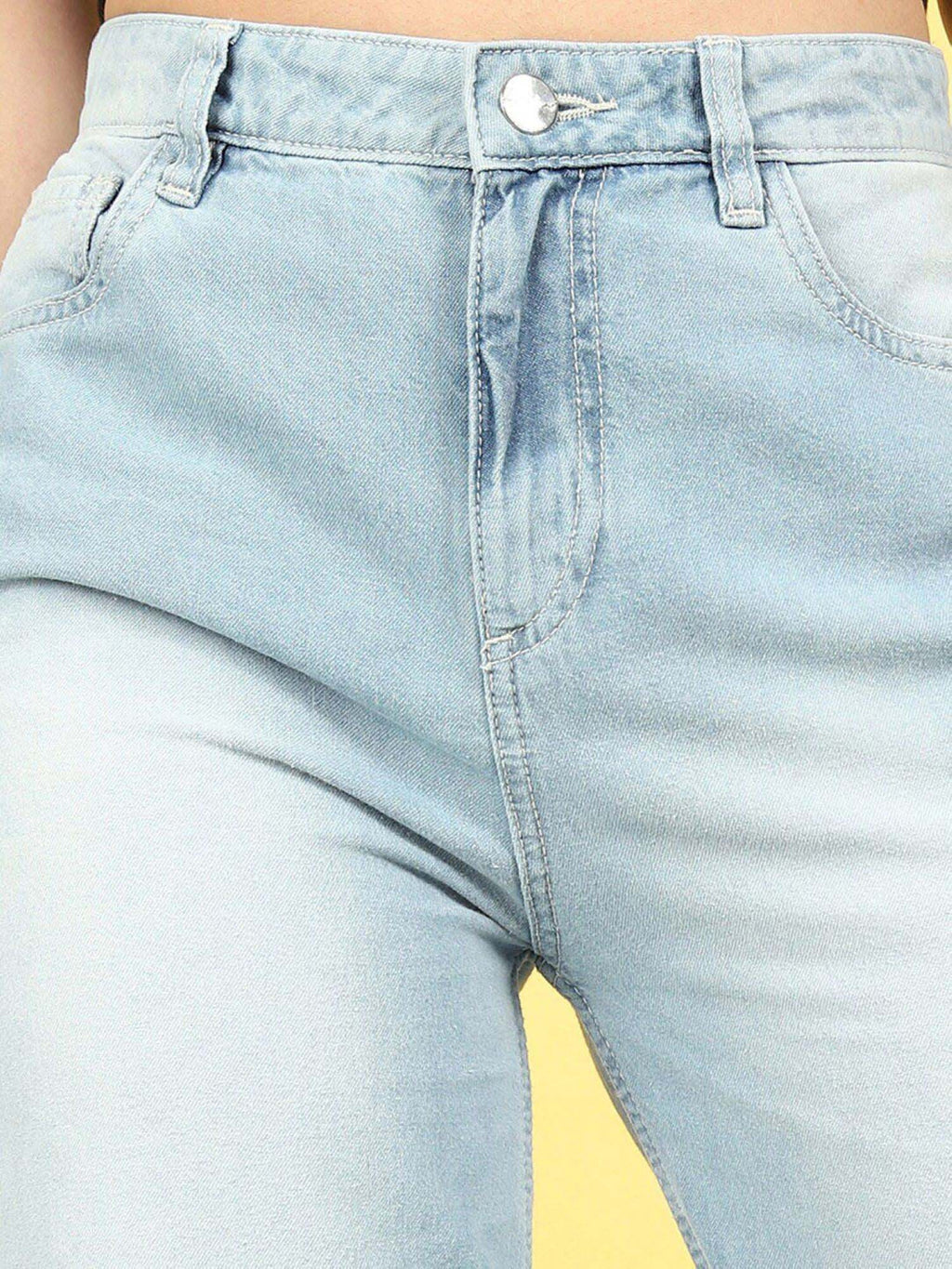 Blue Solid Straight Fit Jeans | ST23 - view 6