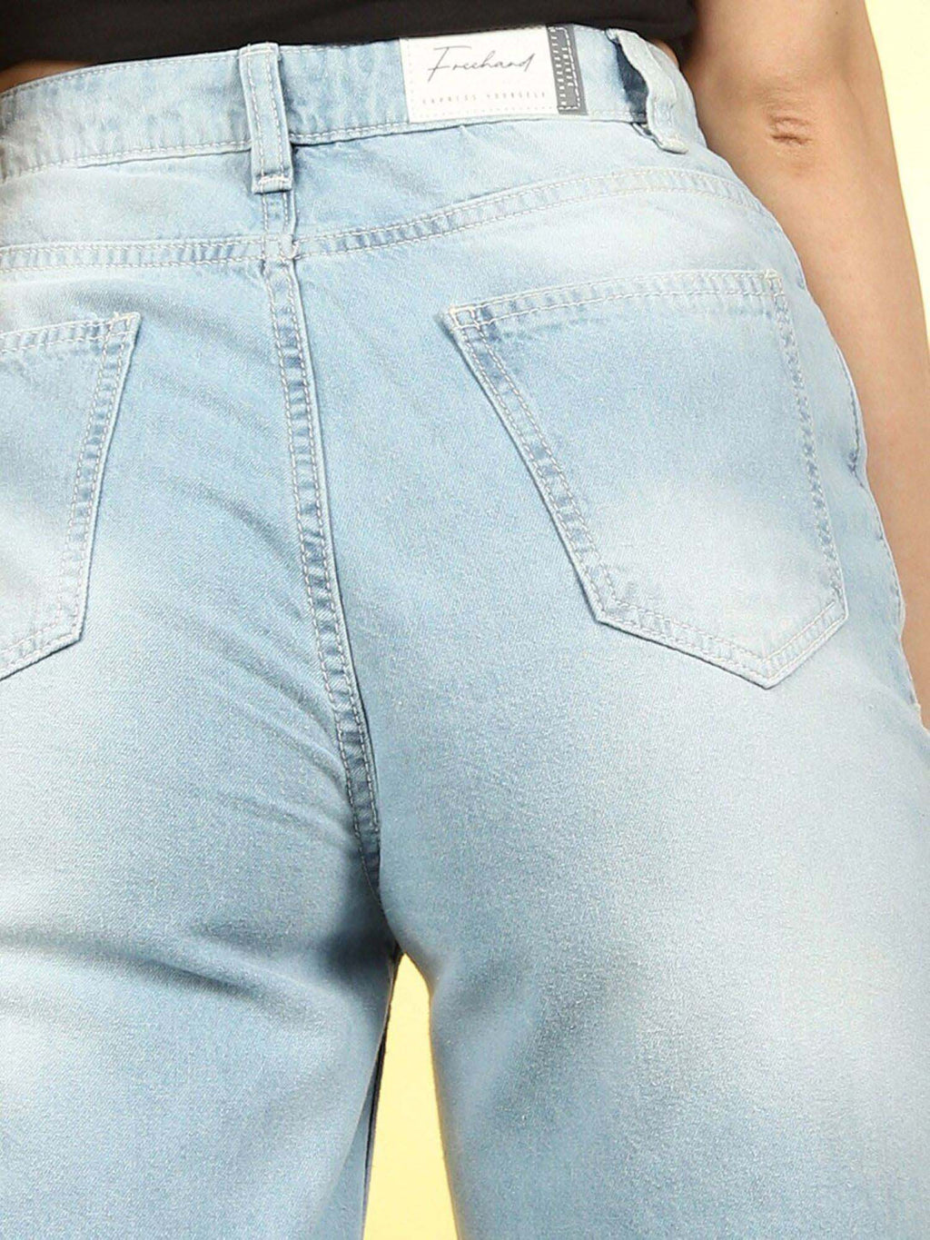 Blue Solid Straight Fit Jeans | ST23 - view 7