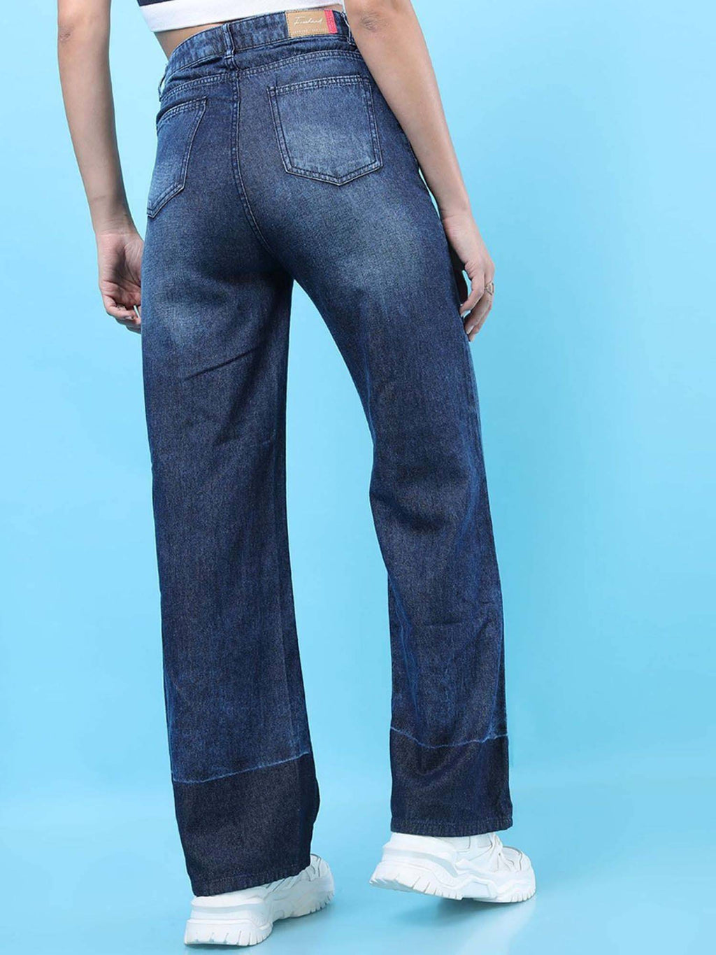 Blue Colorblock Relaxed Fit Jeans | RF89 - view 3