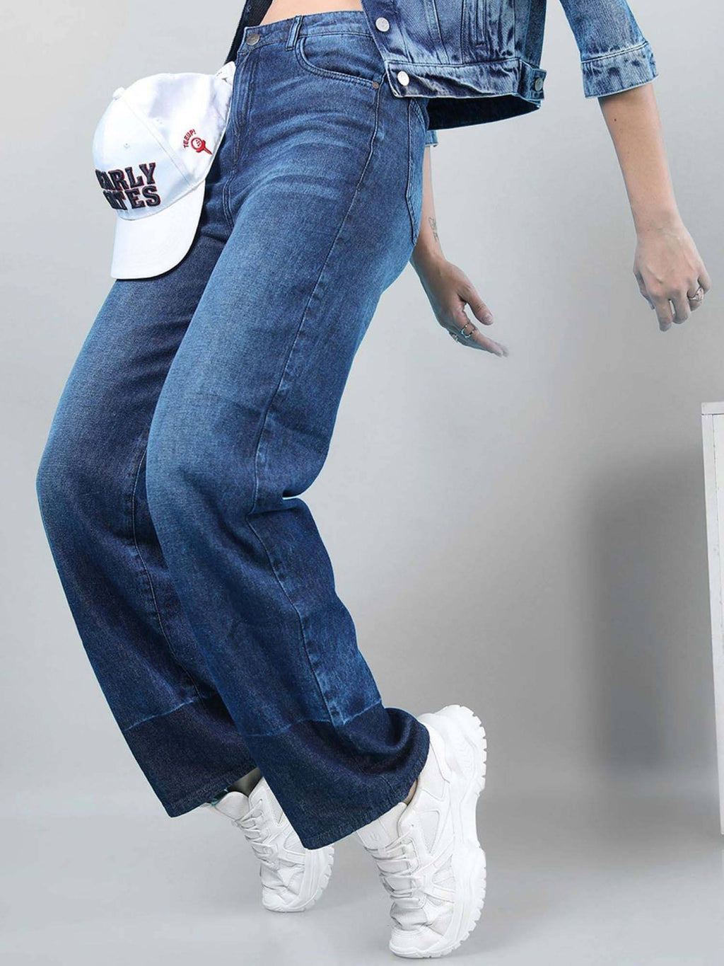 Blue Colorblock Relaxed Fit Jeans | RF89 - view 5
