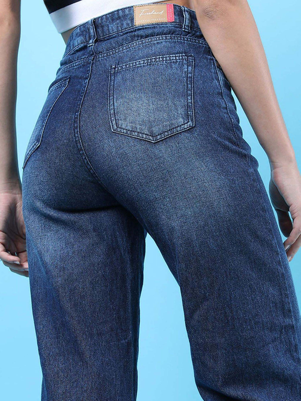 Blue Colorblock Relaxed Fit Jeans | RF89 - view 6