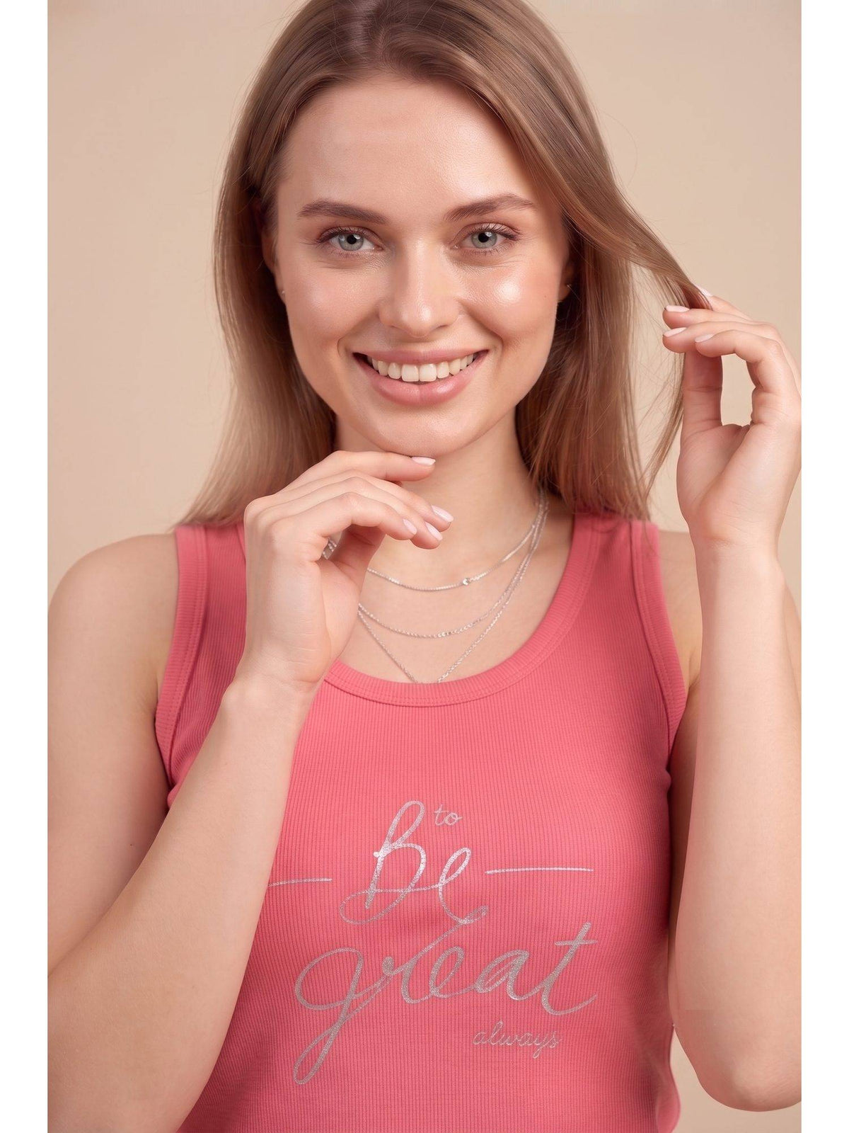 Women Pink Wineberry Tank Top | TT98 - view 4
