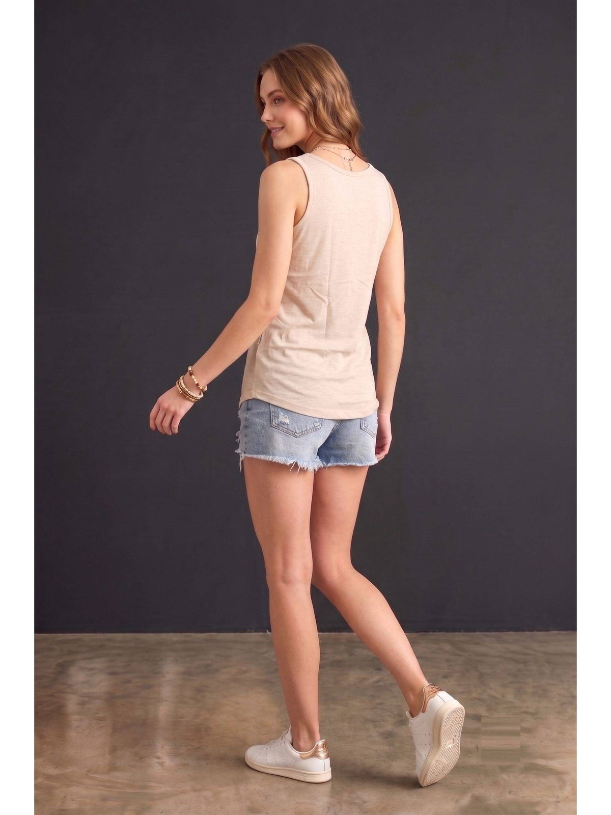 Beige Wineberry Women Tank Top | TT98 - view 5