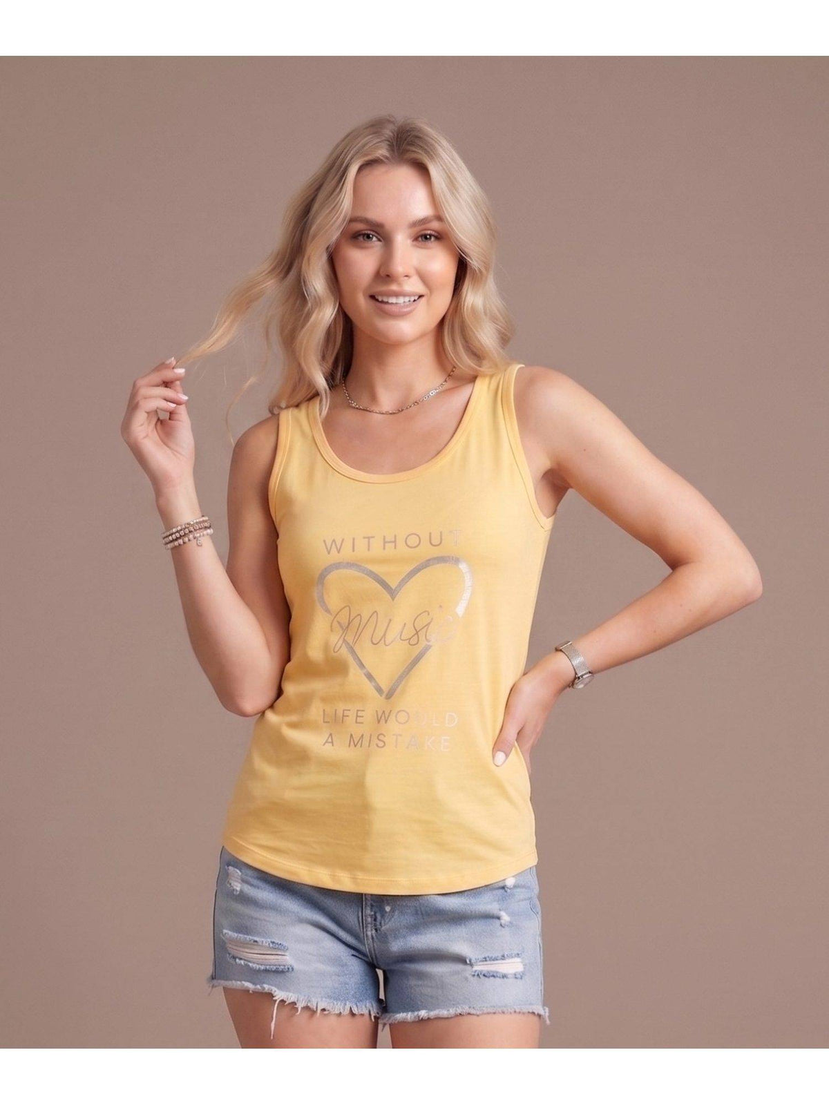 Beige Wineberry Women Tank Top | TT98 - view 16