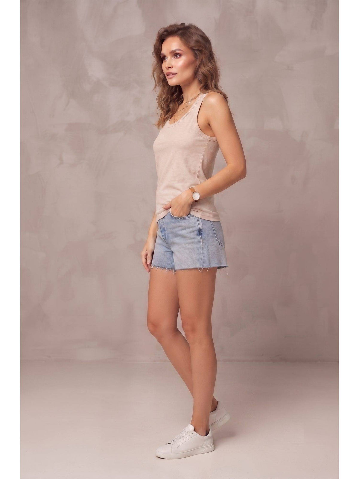 Beige Wineberry Womens Tank Top | TT98 - view 2