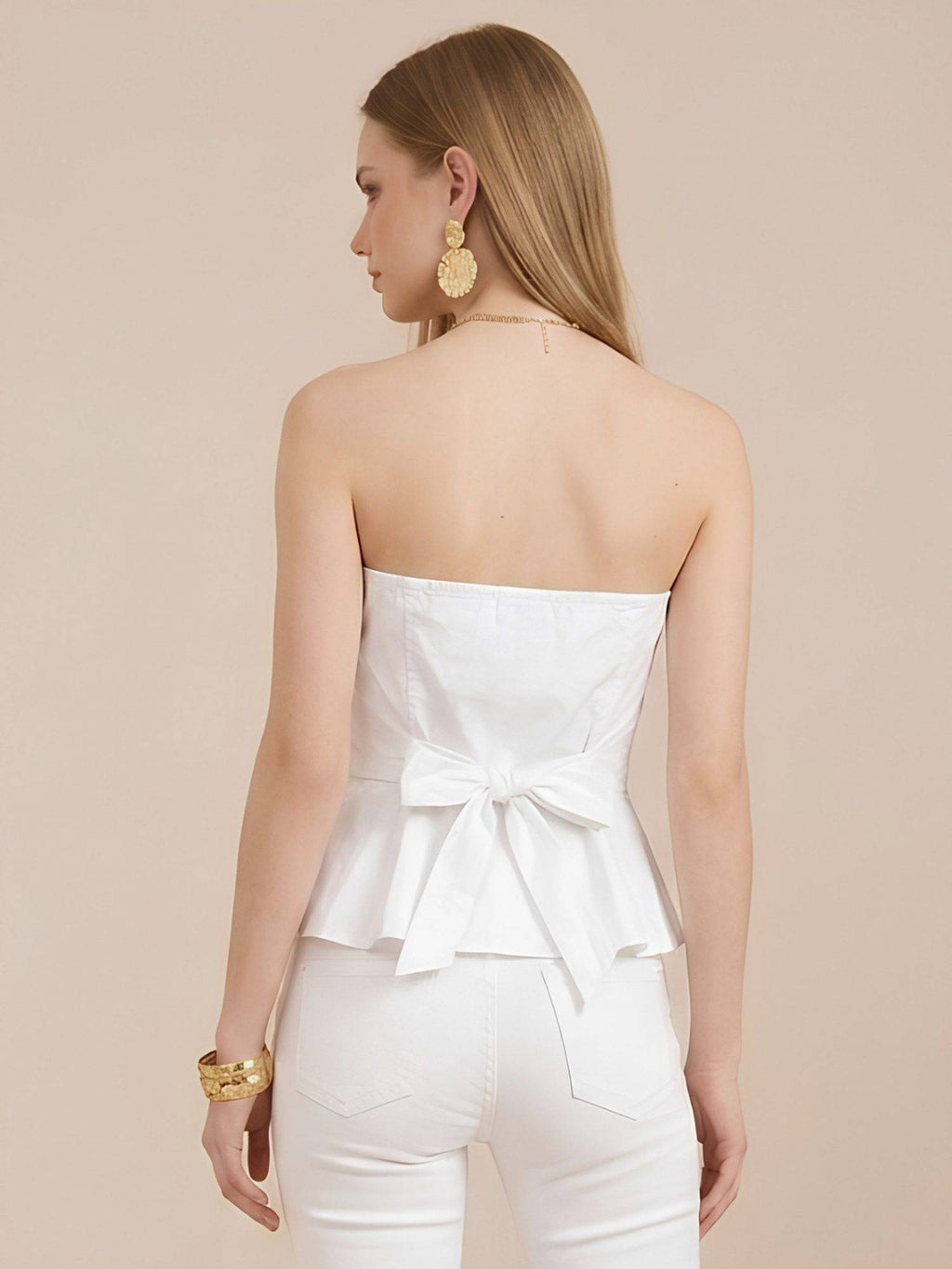 Women'S Sleeveless Solid White Top | TT90 - view 4