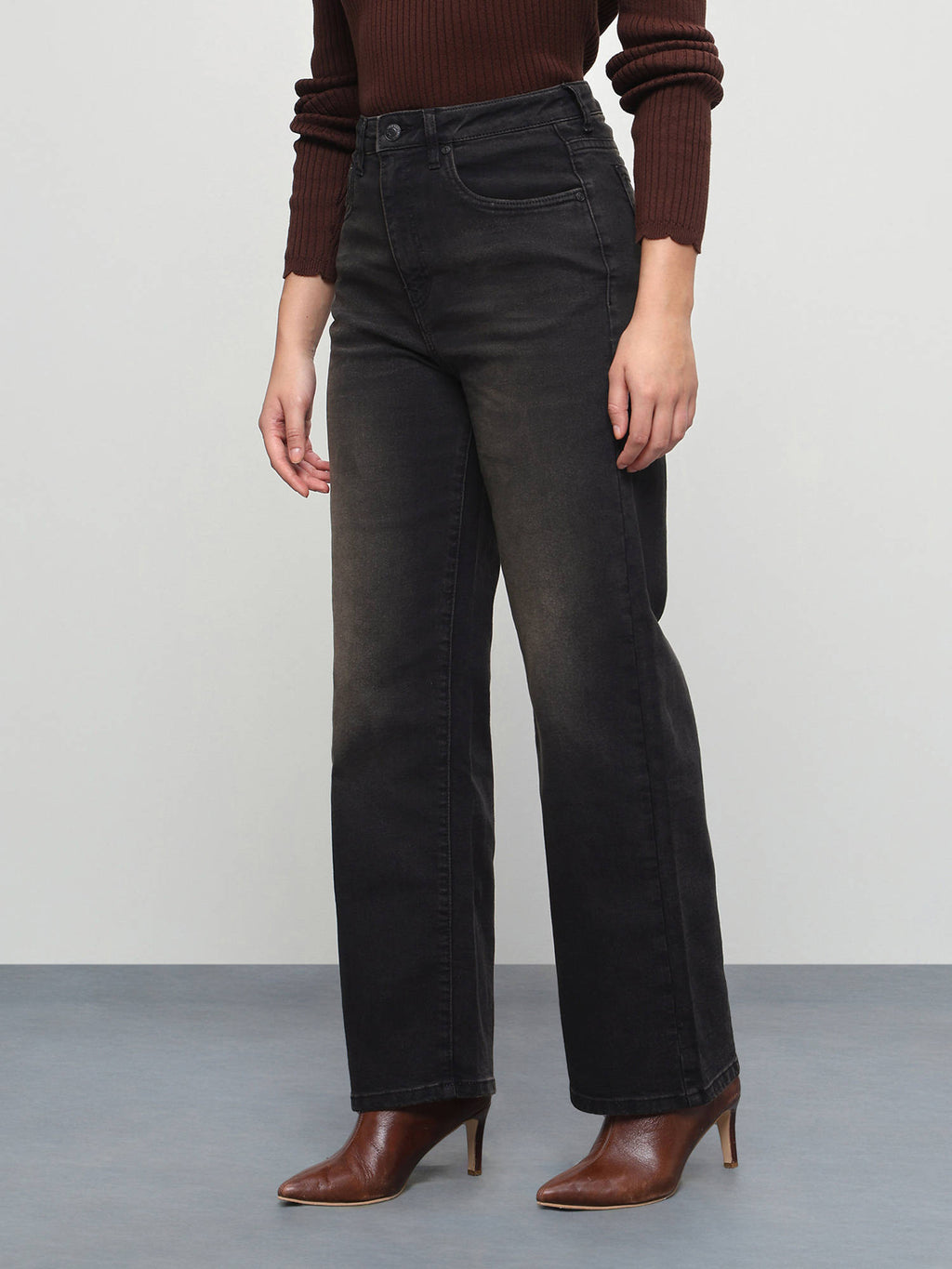 Grey Women High Rise Jeans | ST23 - view 4