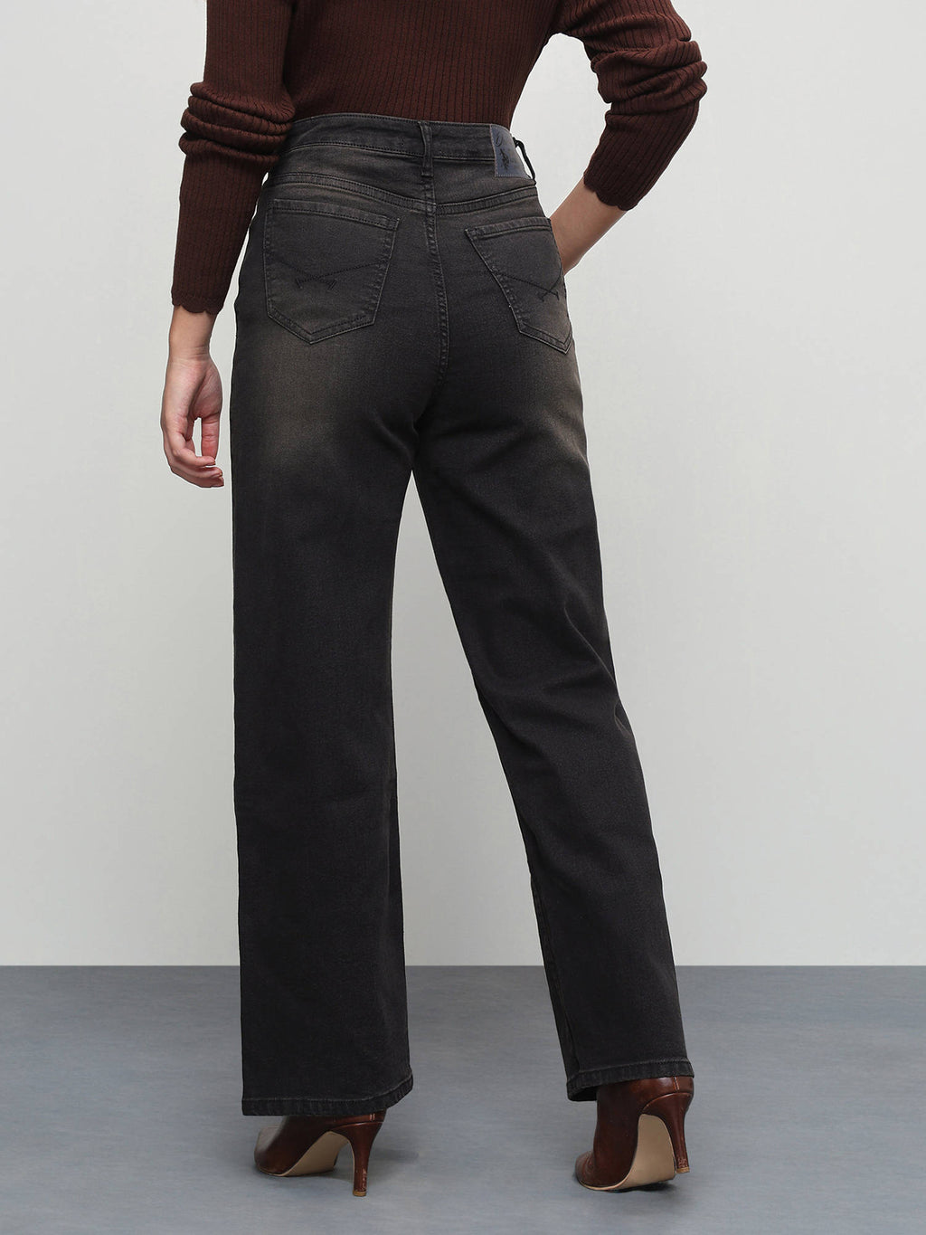 Grey Women High Rise Jeans | ST23 - view 5