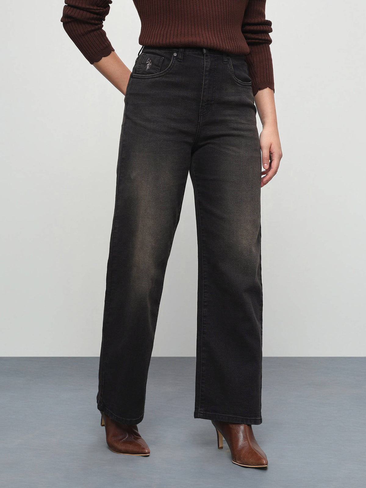 Grey Women High Rise Jeans | ST23 - view 6