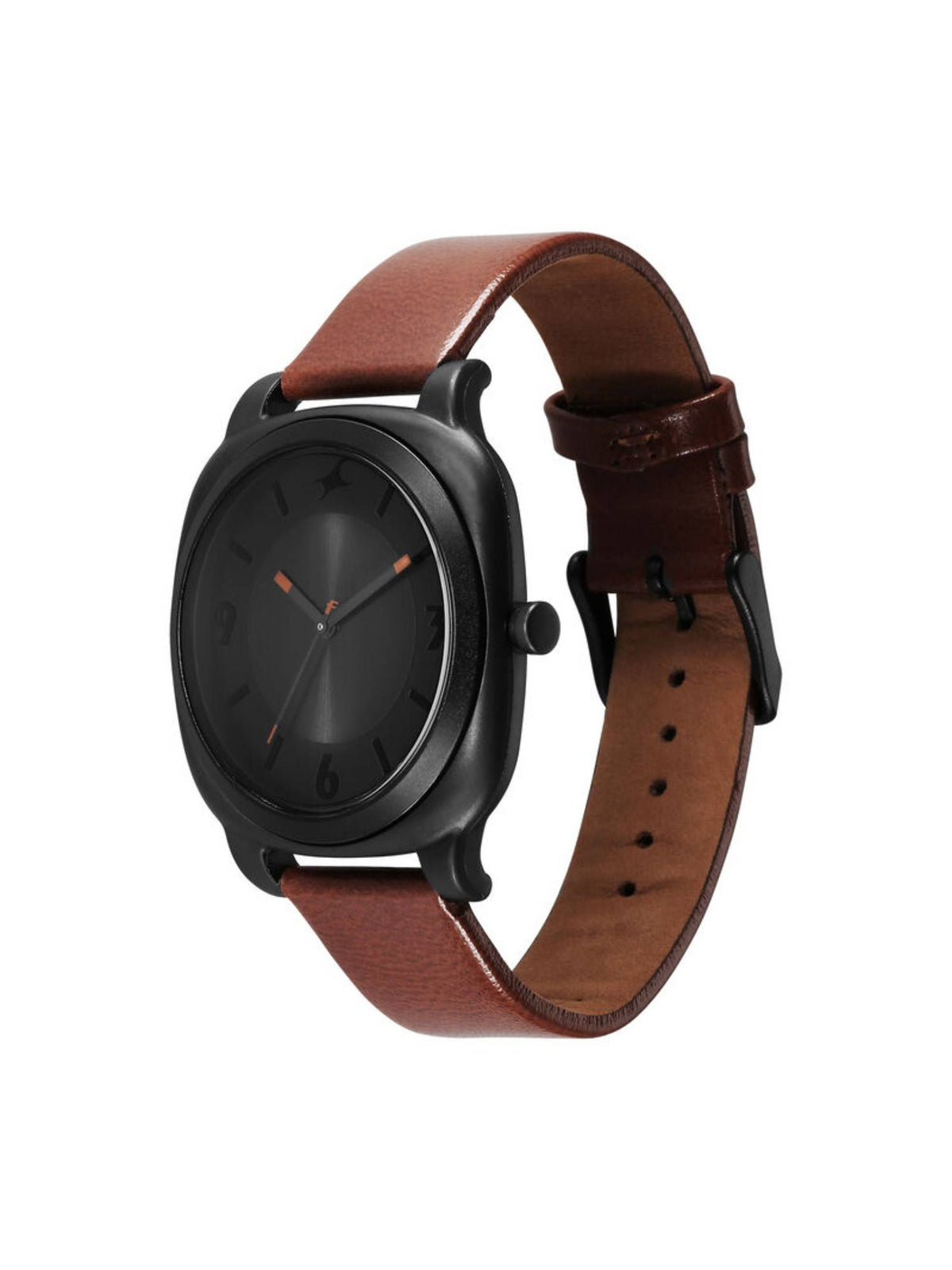 Hype All Black Dial Leather Analog Watch - 68034PL02W | W92 - view 3