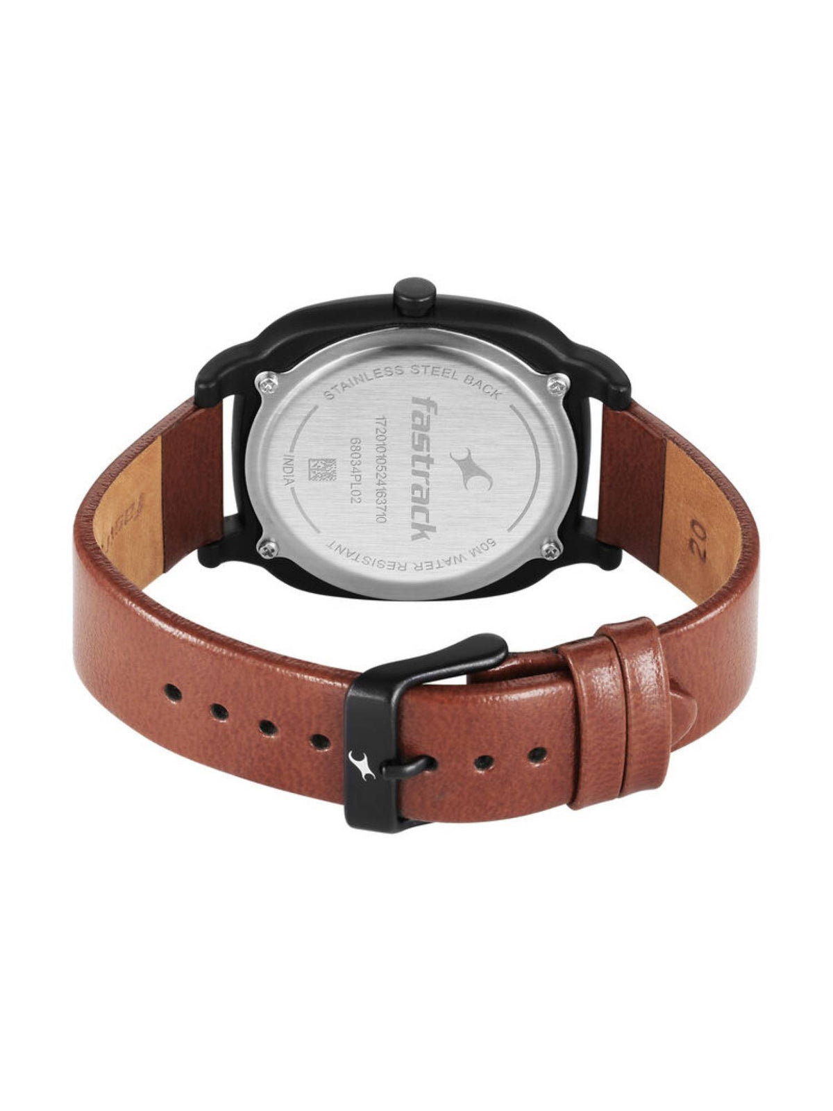 Hype All Black Dial Leather Analog Watch - 68034PL02W | W92 - view 5
