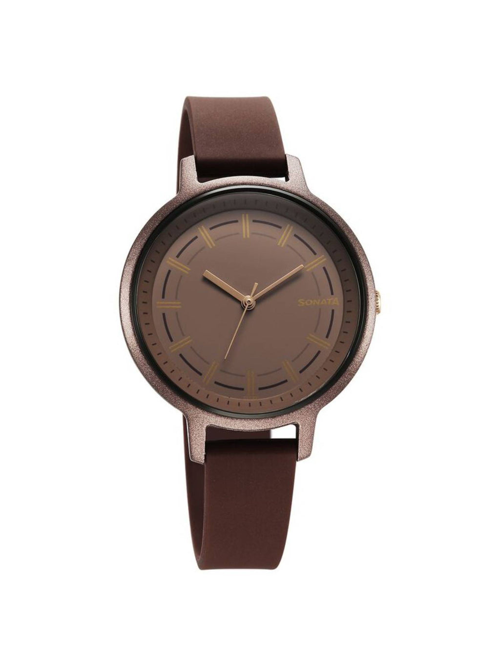 Splash Brown Dial Polycarbonate Analog Watch - 87049PP19W | W92 - view 1