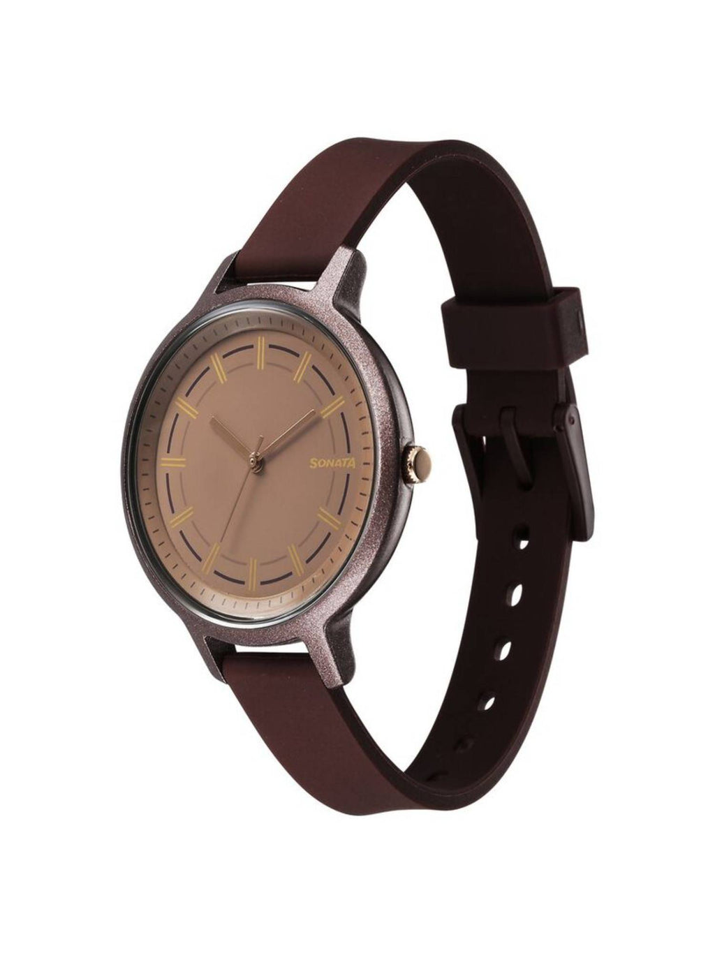Splash Brown Dial Polycarbonate Analog Watch - 87049PP19W | W92 - view 3