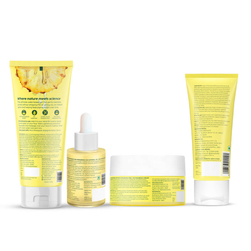 Pineapple De-pigmentation Regime Facewash, Serum, Moisturizer & Sunscreen | PL1 - view 2