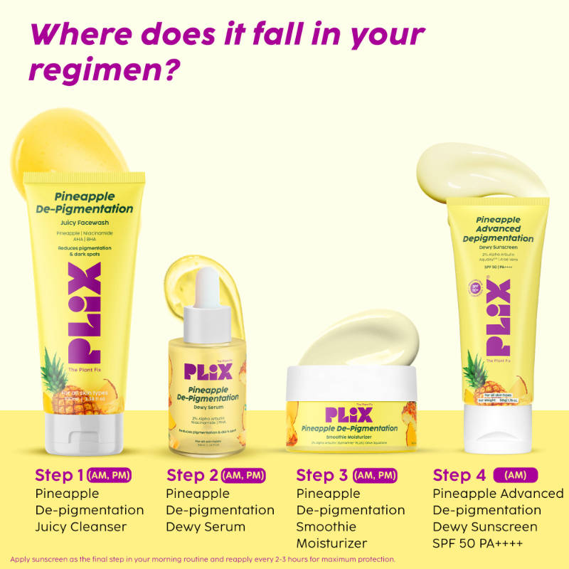 Pineapple De-pigmentation Regime Facewash, Serum, Moisturizer & Sunscreen | PL1 - view 9