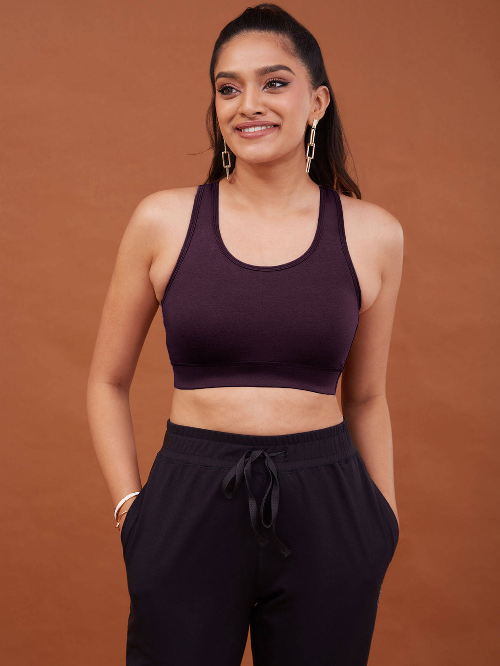 Everyday Cotton Sports Bra with Moulded Removable Cups for Walking& Yoga NYK059 Blue | sb09 - view 64