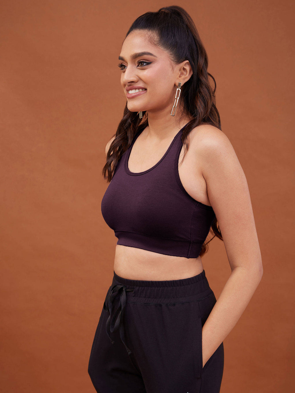 Everyday Cotton Sports Bra with Moulded Removable Cups for Walking& Yoga NYK059 Blue | sb09 - view 66