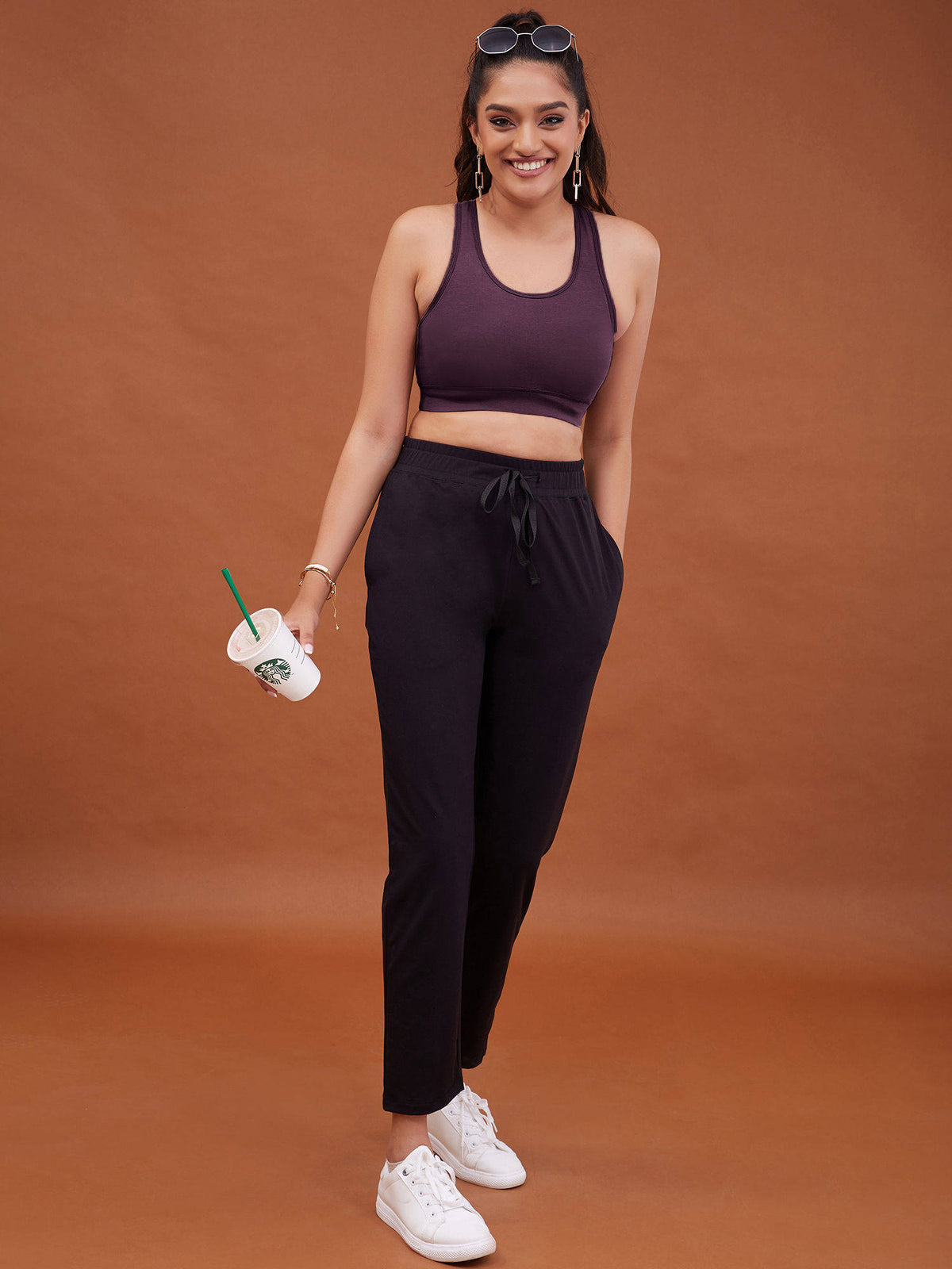 Everyday Cotton Sports Bra with Moulded Removable Cups for Walking& Yoga NYK059 Blue | sb09 - view 69
