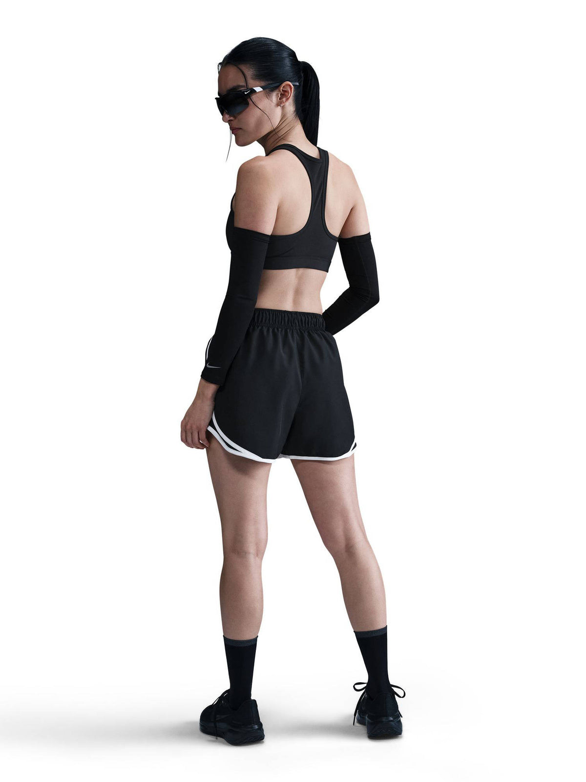 Black Solid Sportswear Tempo Women Shorts - view 3
