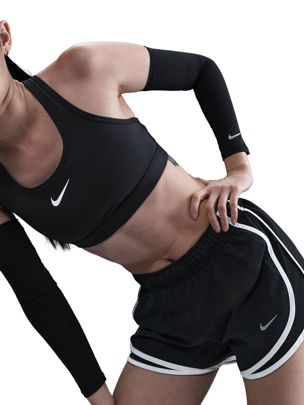 Black Solid Sportswear Tempo Women Shorts - view 5
