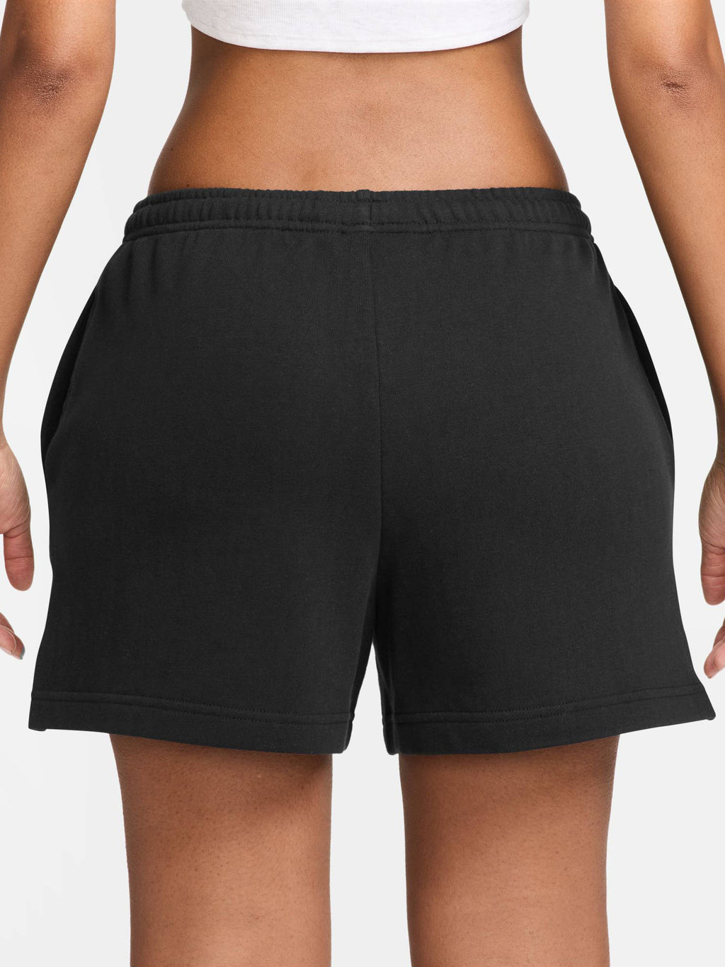 Black Solid Sportswear Studio Fleece Women Shorts - view 2