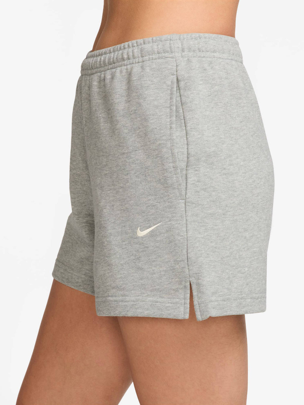 Grey Solid Sportswear Studio Fleece Women Shorts - view 3
