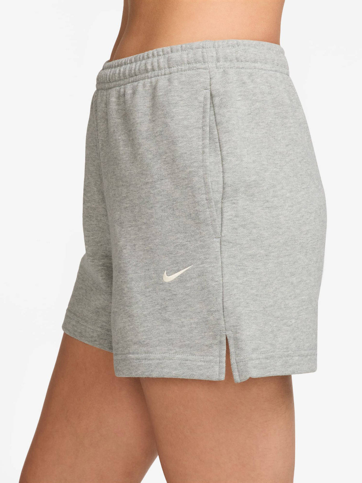 Grey Solid Sportswear Studio Fleece Women Shorts - view 3