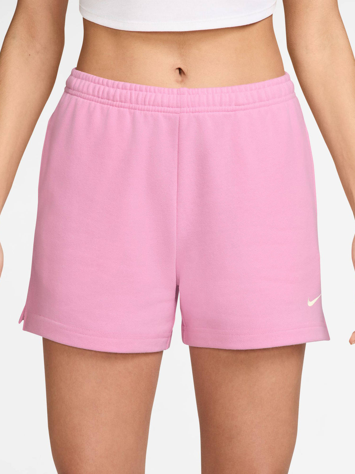 Grey Solid Sportswear Studio Fleece Women Shorts - view 9