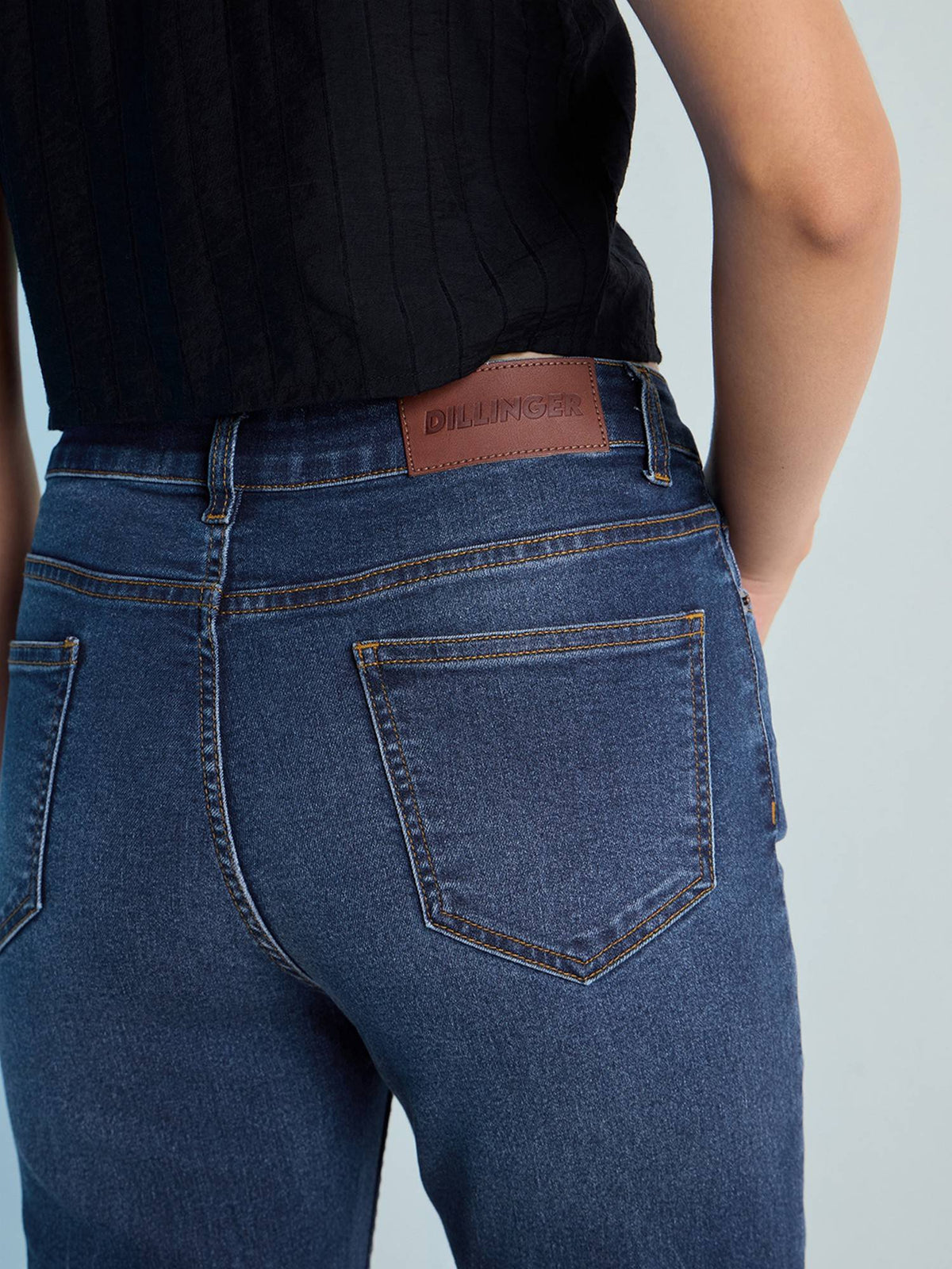 Navy Blue Womens Boot Cut Strech Denim Jeans | BT10 - view 7