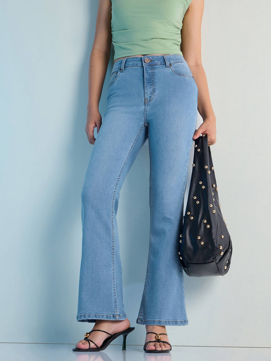 Blue Womens Boot Cut Strech Denim Jeans | BT10 - view 1