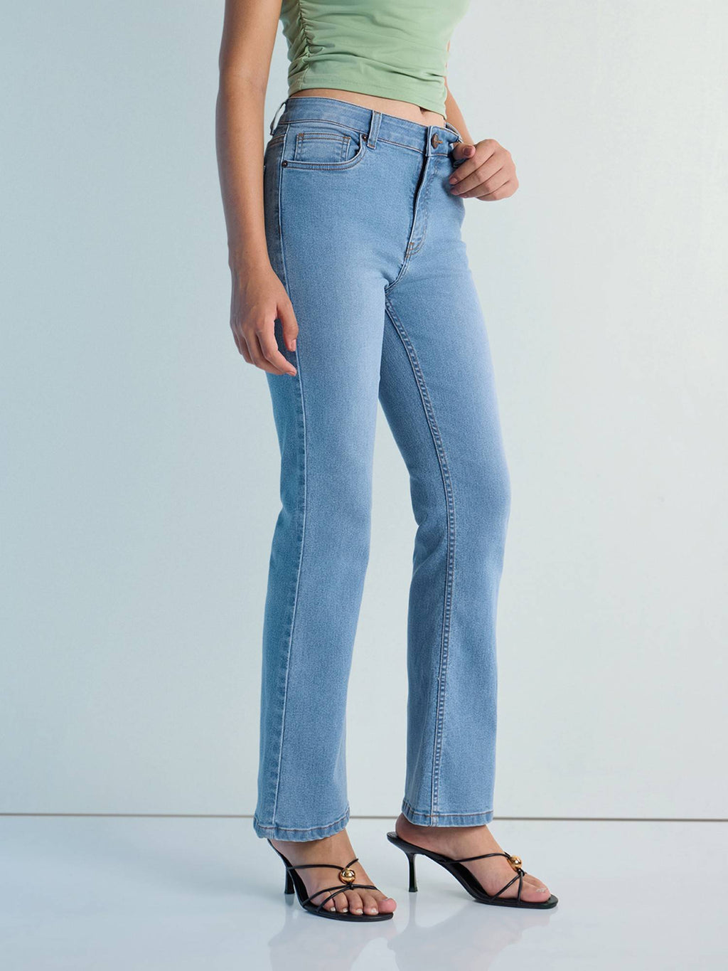 Blue Womens Boot Cut Strech Denim Jeans | BT10 - view 3