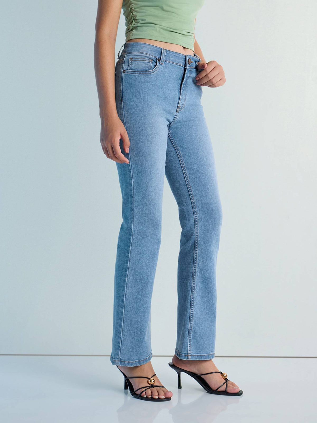 Blue Womens Boot Cut Strech Denim Jeans | BT10 - view 3