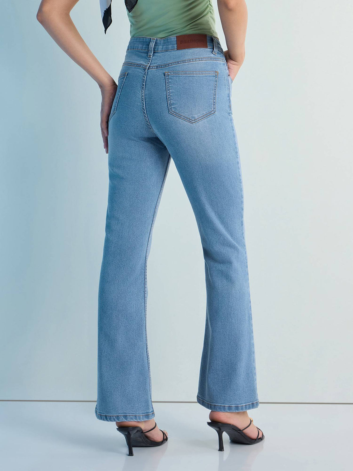 Blue Womens Boot Cut Strech Denim Jeans | BT10 - view 5