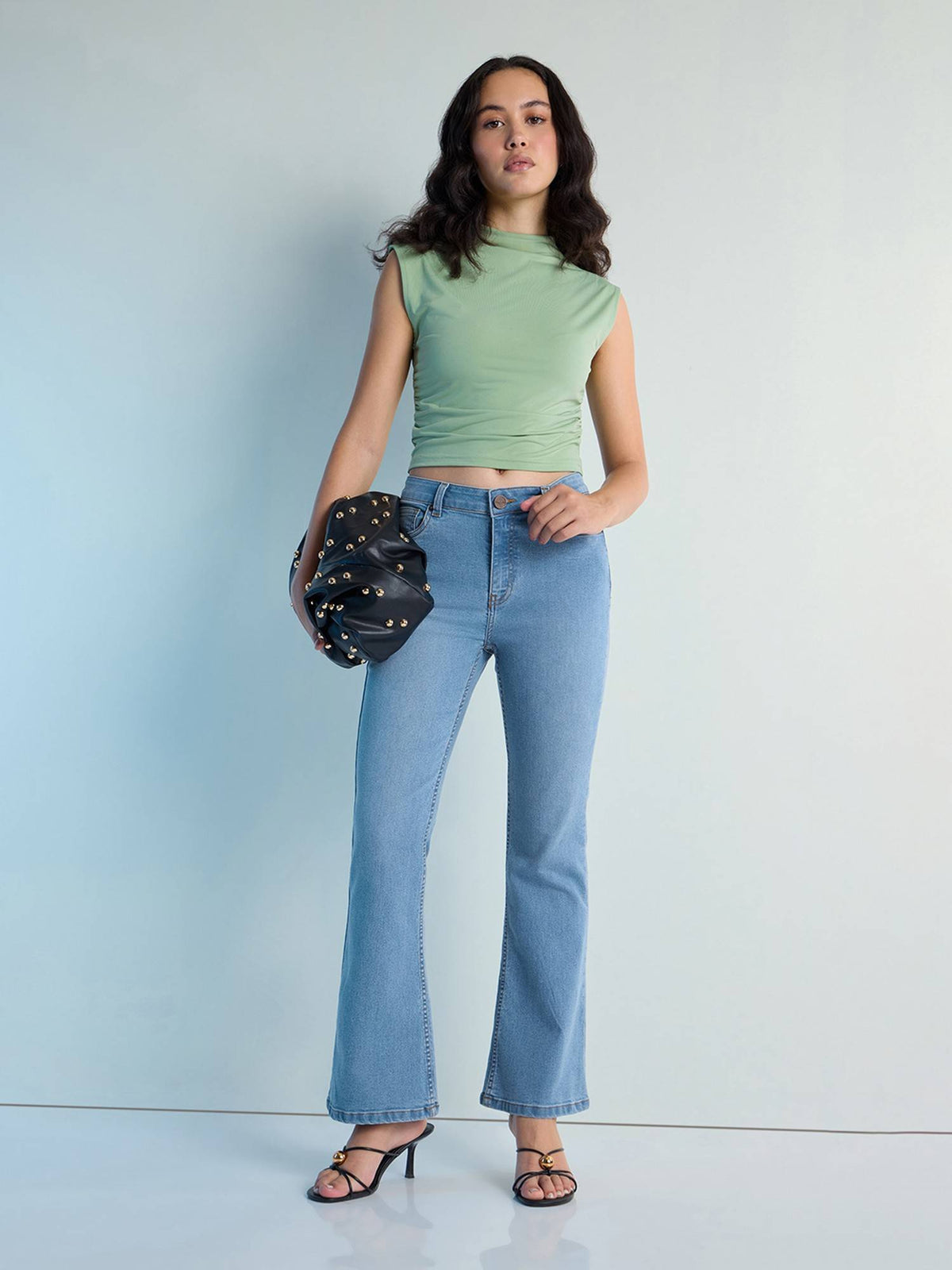 Blue Womens Boot Cut Strech Denim Jeans | BT10 - view 6